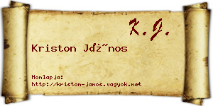 Kriston János névjegykártya